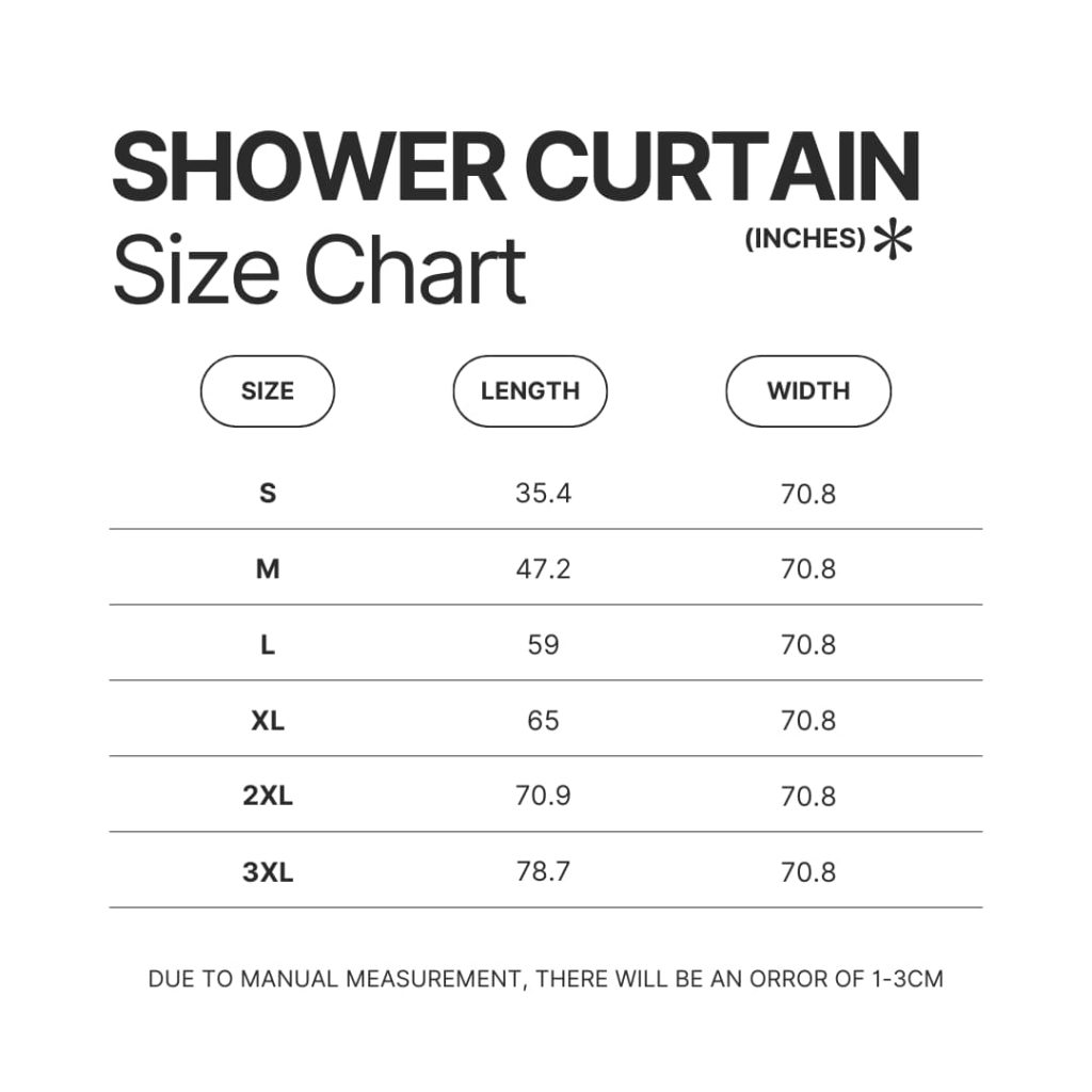 Shower Curtain Size Chart - YuYu Hakusho Store